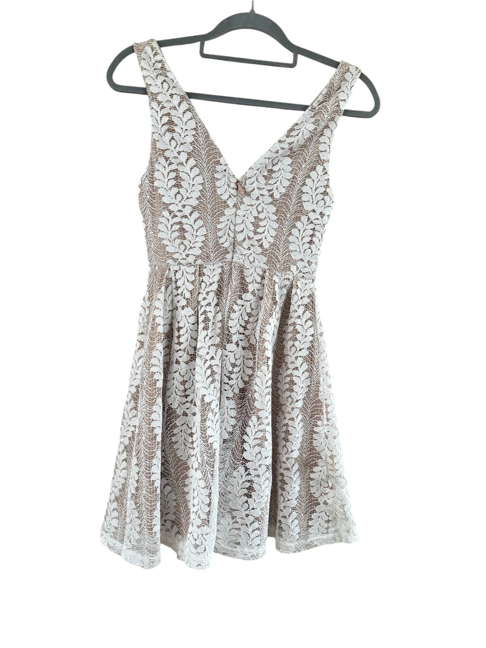 Lulu's White Floral Lace V-Neck A-Line Mini Dress - Picture 2 of 9